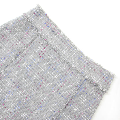 マルチ ツイード ミディ スカート / MULTI TWEE /HW MIDI SKIRT Aライン フリンジ コットン レーヨン