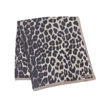 23秋冬 レオパード ベグ ストール / 大判 ヒョウ柄 ウール シルク