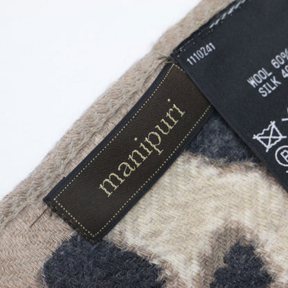 23秋冬 レオパード ベグ ストール / 大判 ヒョウ柄 ウール シルク