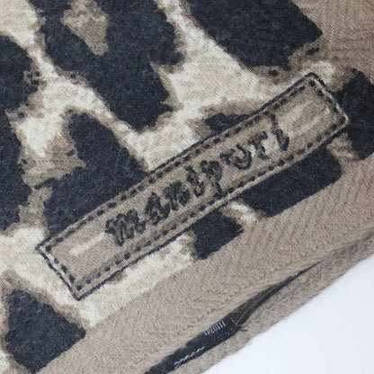 23秋冬 レオパード ベグ ストール / 大判 ヒョウ柄 ウール シルク