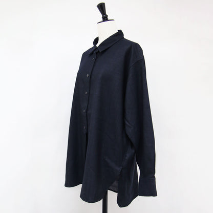 ウール シャンブレー シャツ / 長袖 デニムライク スリット