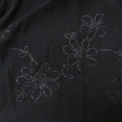 カリフラワー プリーツ スカート / ミディ丈 フレア 花柄 フラワー 刺繍 ウエストゴム