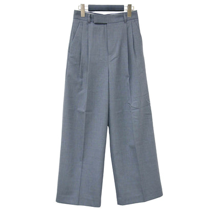 24秋冬 シークレット スラックス / パンツ セミワイド タック センタープレス ウール混