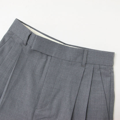 24秋冬 シークレット スラックス / パンツ セミワイド タック センタープレス ウール混