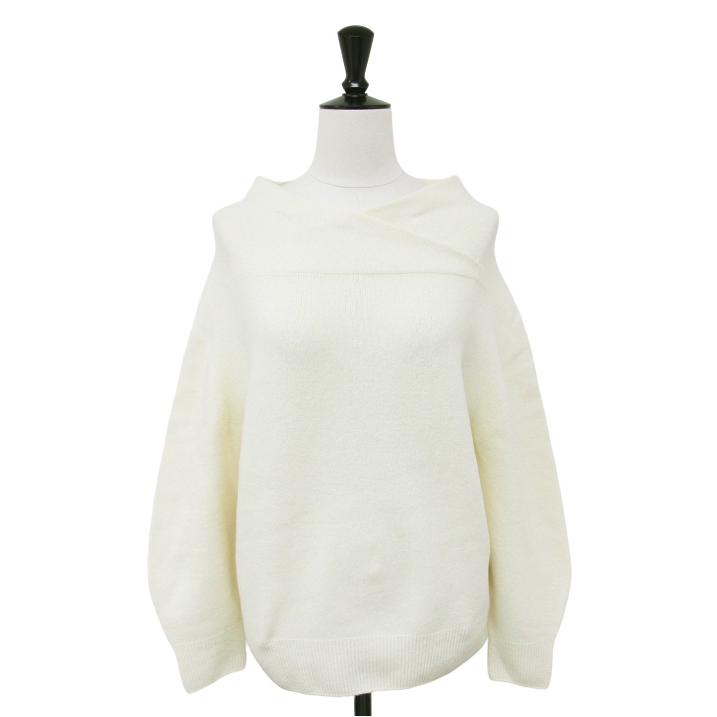 ウール デザイン ニット / 長袖 ネックデザイン ミドルゲージ