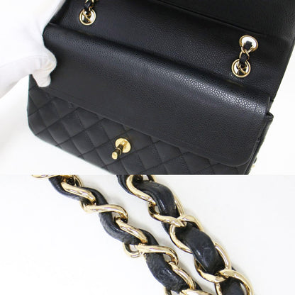 マトラッセ25 キャビアスキン チェーン ショルダーバッグ(A01112) / Wフラップ 2WAY レザー