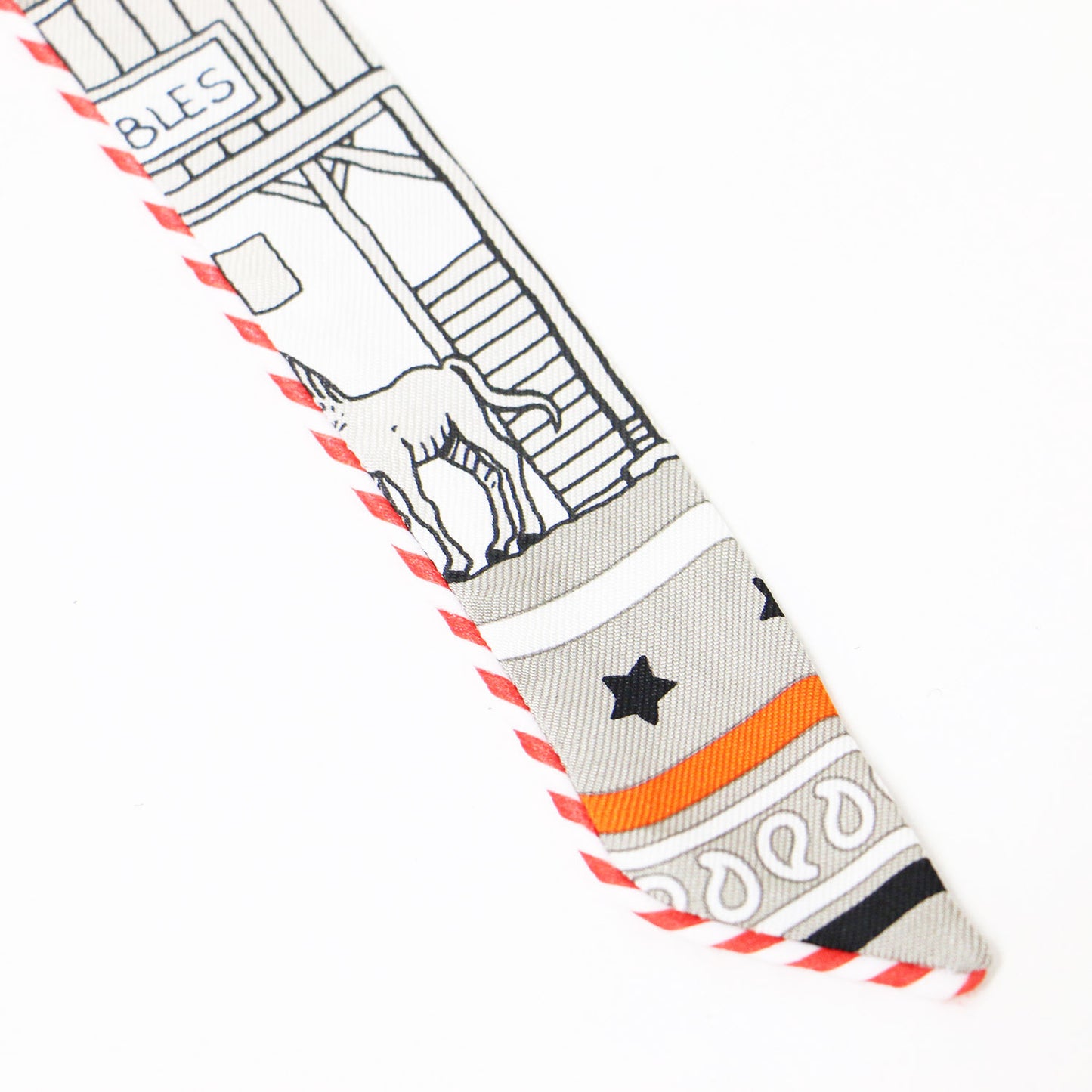 ツイリー ドール キャンディ Hermes paris station / シルク スカーフ リボン フランス製