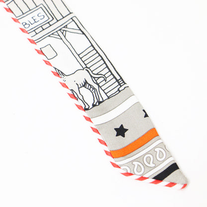 ツイリー ドール キャンディ Hermes paris station / シルク スカーフ リボン フランス製
