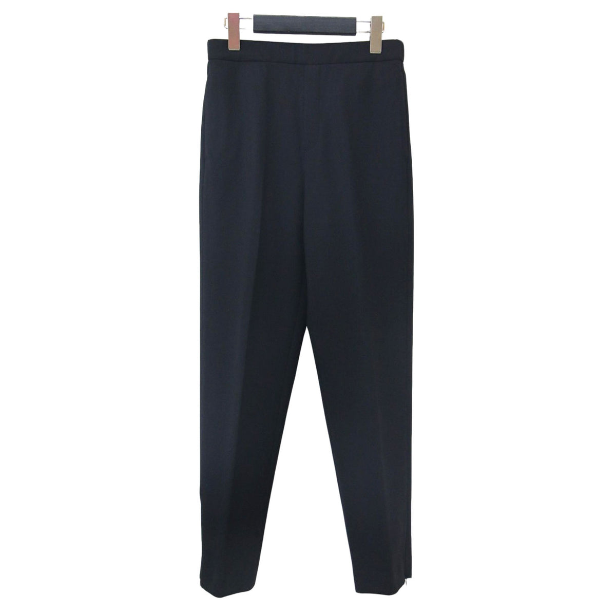 EVERYDAY I LIKE. スリット テーパード パンツ / スラックス ウエストゴム 裾ジップ ウール