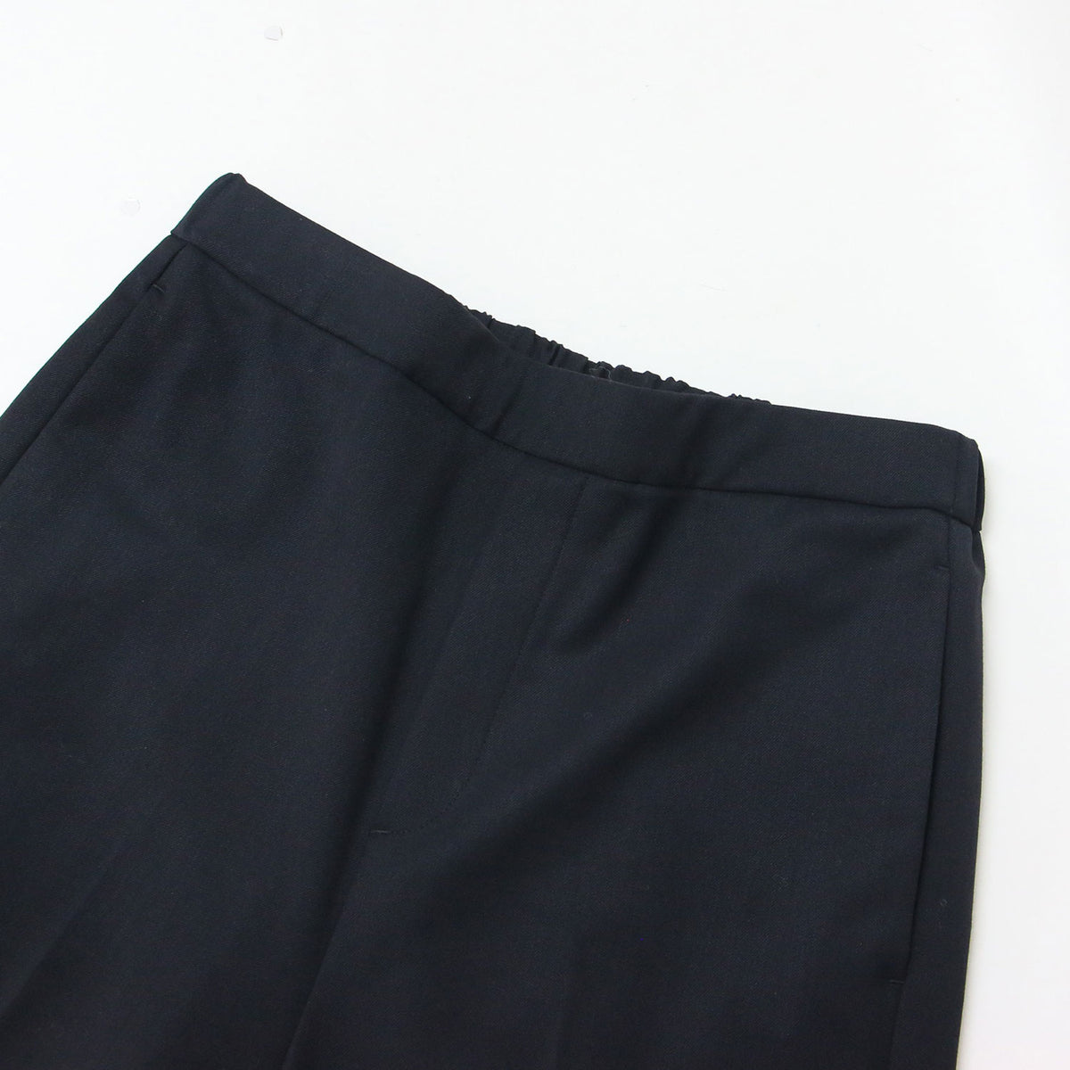 EVERYDAY I LIKE. スリット テーパード パンツ / スラックス ウエストゴム 裾ジップ ウール