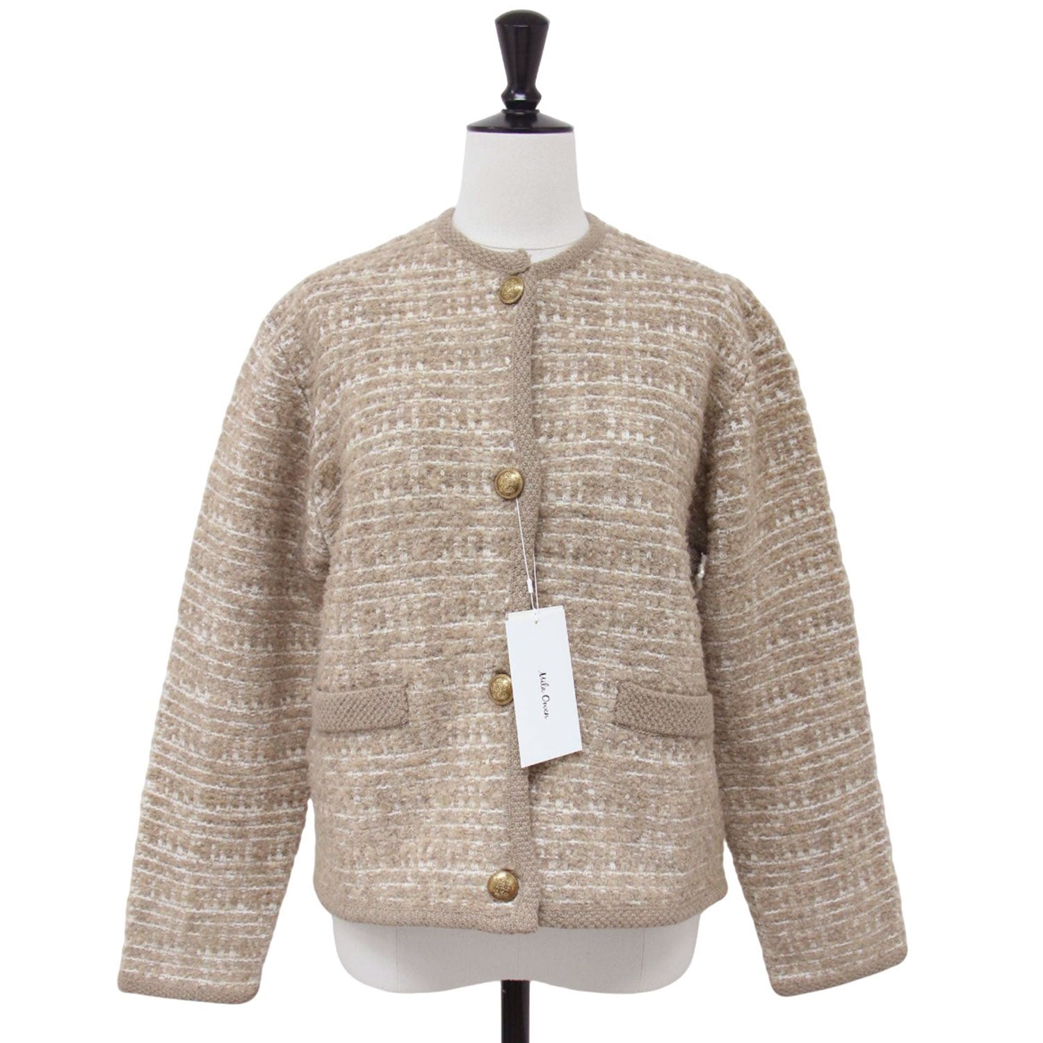 Mila Owen / ミラ オーウェン 金釦短丈ツイードニットカーデジャケット Mila Owen (ミラ オーウェン) 24秋冬 金釦 短丈 ツイード ニット