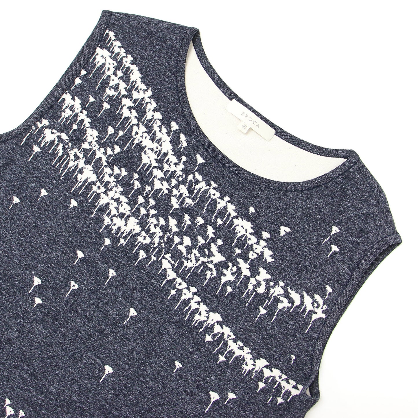 ニット スカート セットアップ / ノースリーブ ミディ丈 フレア Aライン 総柄 ウエストゴム仕様