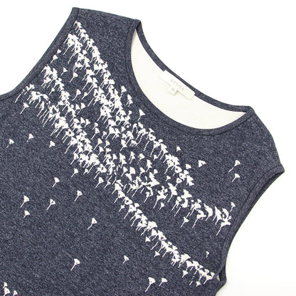 ニット スカート セットアップ / ノースリーブ ミディ丈 フレア Aライン 総柄 ウエストゴム仕様