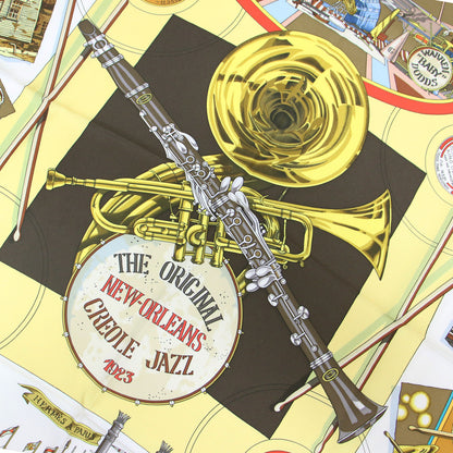 カレ 90 シルク スカーフ / THE ORIGINAL NEW ORLEANS CREOLE JAZZ 1923 ジャズ 大判 正方形