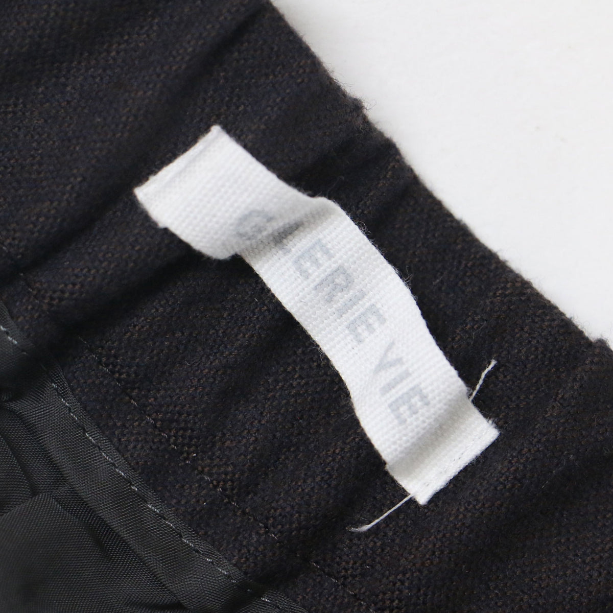 ウール ストレッチ シガレット パンツ / テーパード クロップド丈 ウエストゴム センタープレス