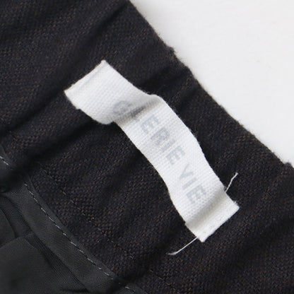 ウール ストレッチ シガレット パンツ / テーパード クロップド丈 ウエストゴム センタープレス