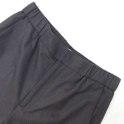 ウール ストレッチ シガレット パンツ / テーパード クロップド丈 ウエストゴム センタープレス