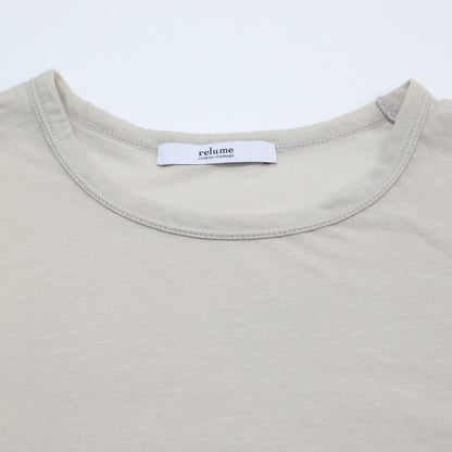 24秋冬 シアー クルーネック ロングスリーブ Tシャツ / カットソー 長袖 コットン