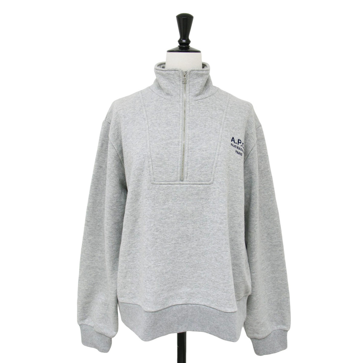 × FREAK'S STORE 24秋冬 ハーフジップ スウェット / TOP DEMI-ZIP 長袖 ロゴ パイル コットン
