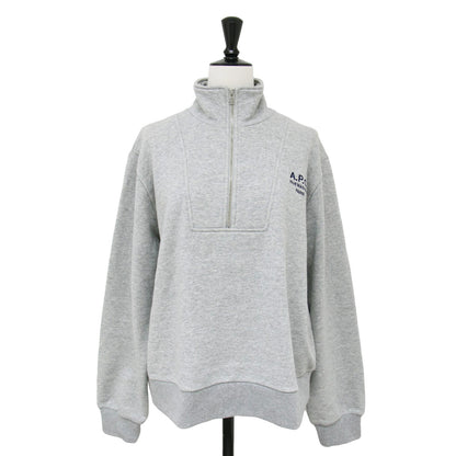 × FREAK'S STORE 24秋冬 ハーフジップ スウェット / TOP DEMI-ZIP 長袖 ロゴ パイル コットン