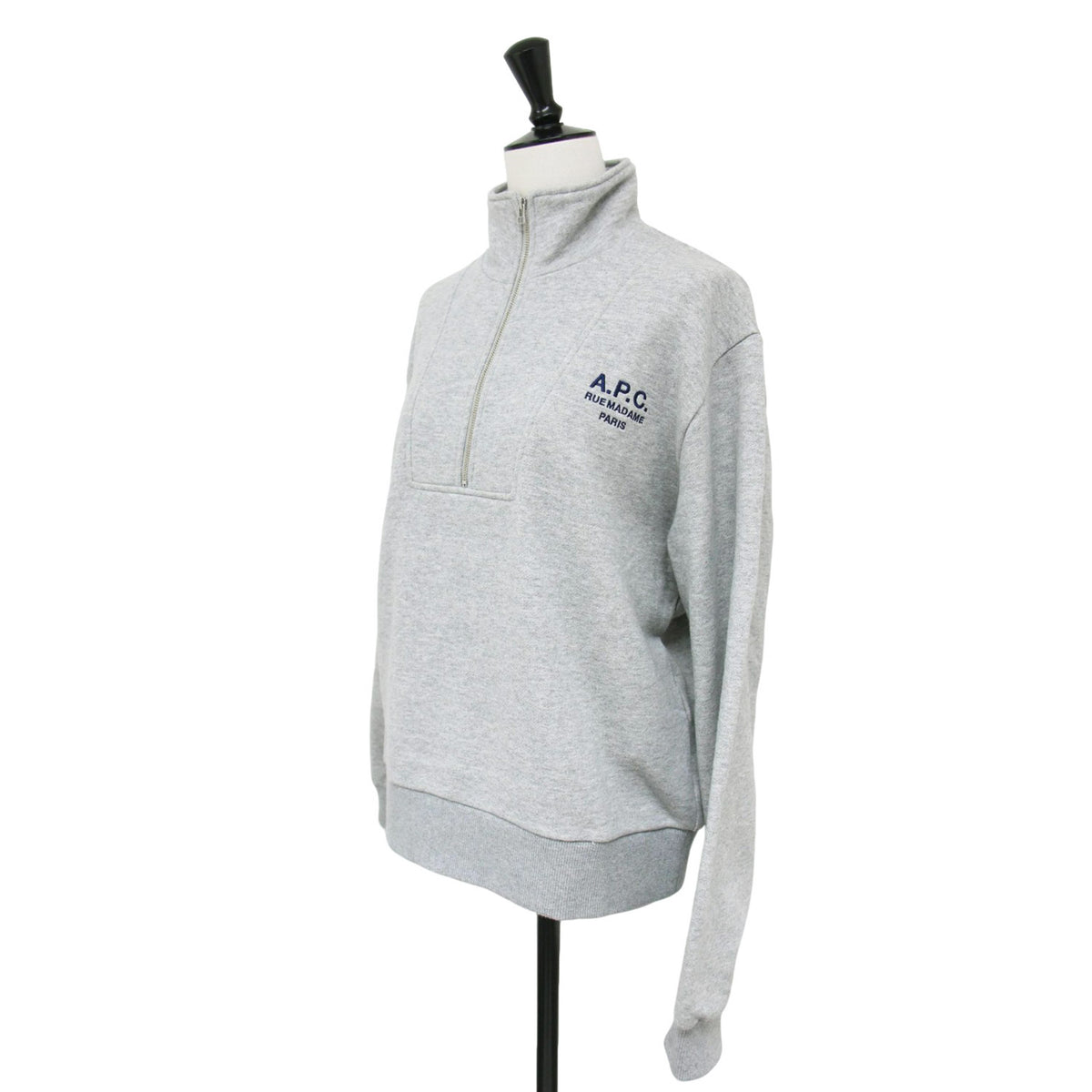 × FREAK'S STORE 24秋冬 ハーフジップ スウェット / TOP DEMI-ZIP 長袖 ロゴ パイル コットン