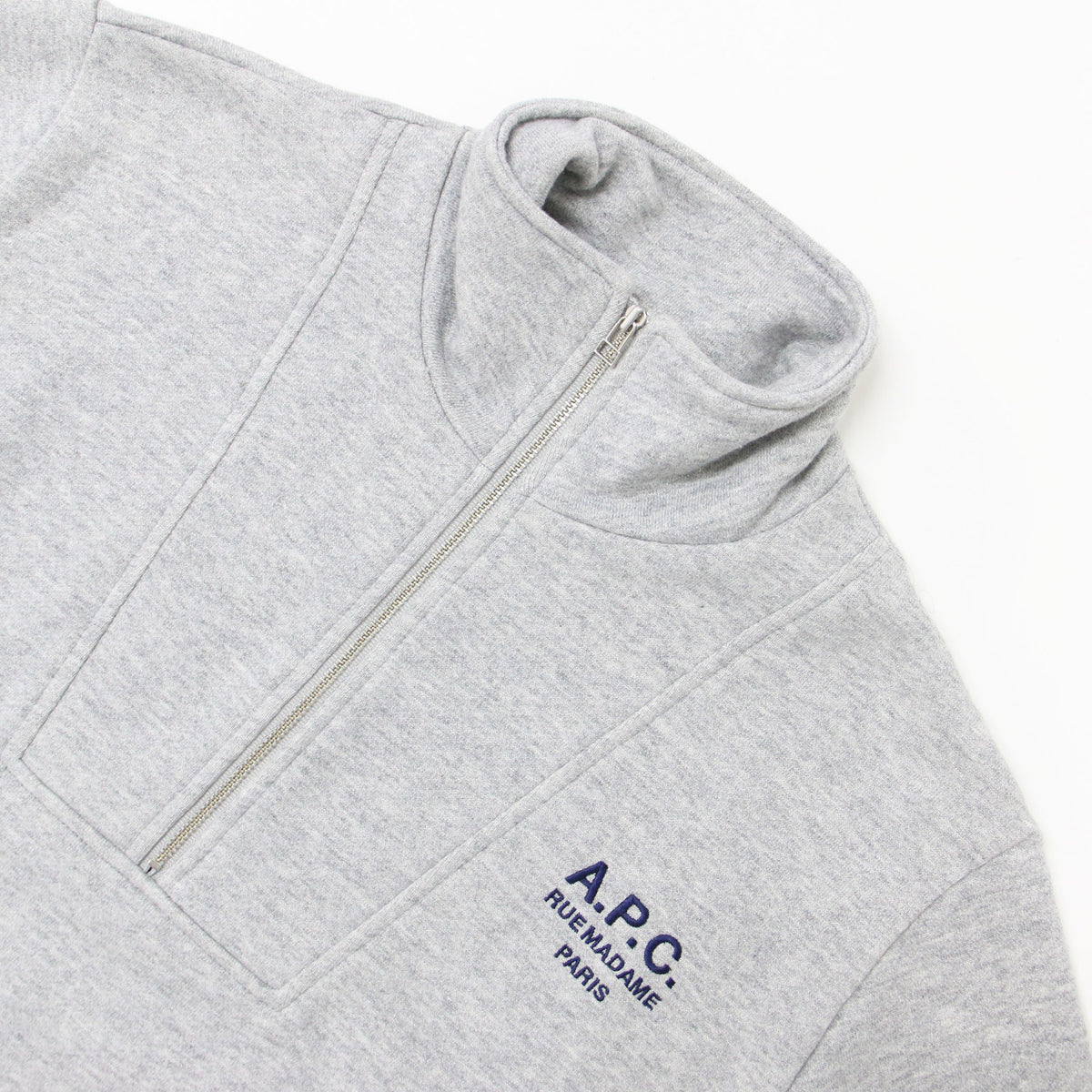 × FREAK'S STORE 24秋冬 ハーフジップ スウェット / TOP DEMI-ZIP 長袖 ロゴ パイル コットン