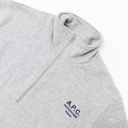 × FREAK'S STORE 24秋冬 ハーフジップ スウェット / TOP DEMI-ZIP 長袖 ロゴ パイル コットン