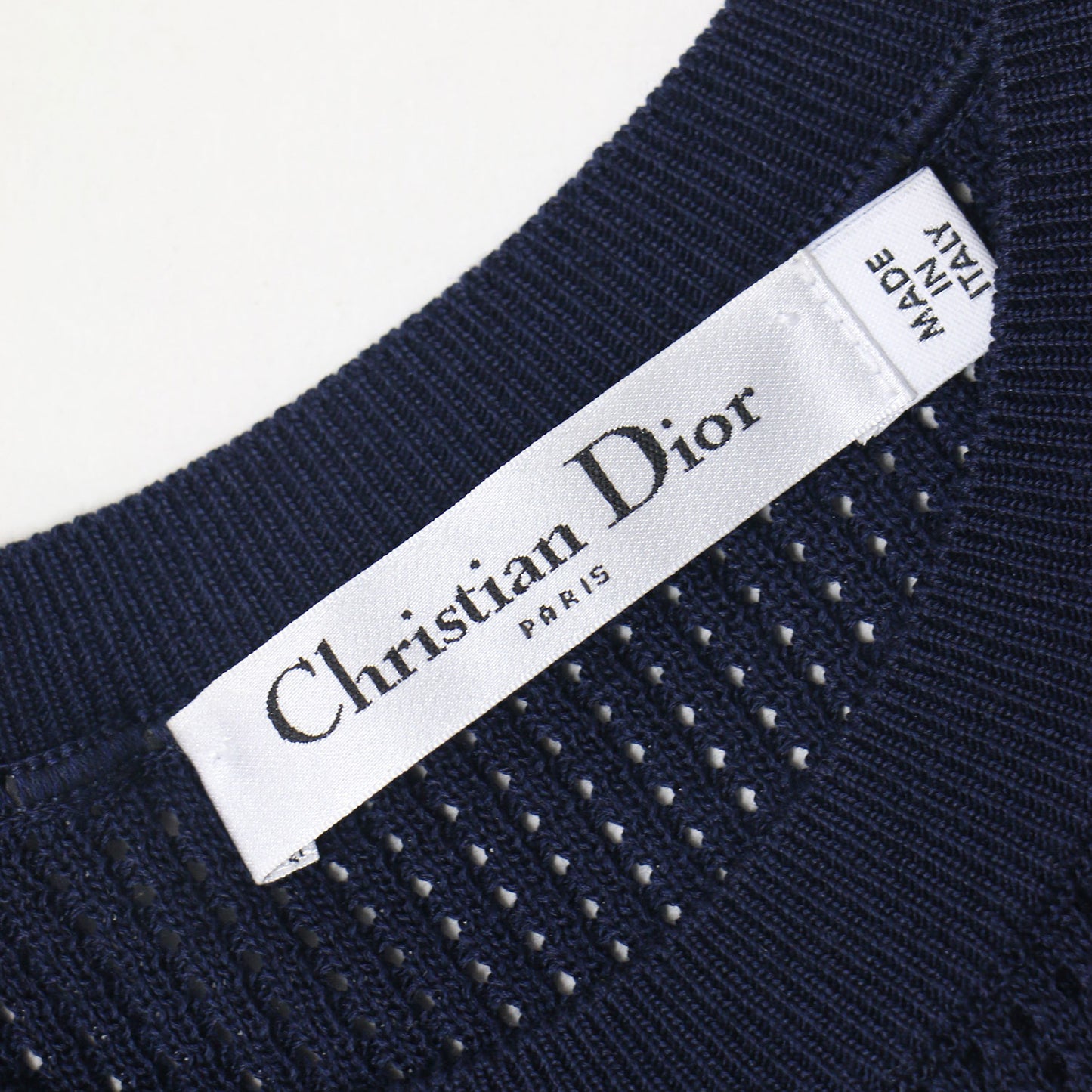 J'ADOIR メッシュ編み 半袖 ニット / クルーネック ロゴ プルオーバー コットン シルク イタリア製