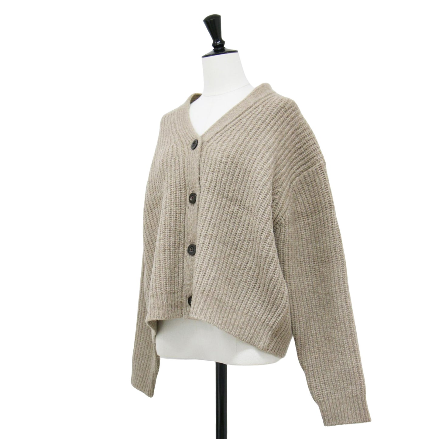 RHC 畦編み Vネック カーディガン / ニット 長袖 ローゲージ ウール