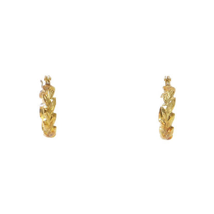 K18YG フープ ピアス Daphne earrings / 月桂樹 リーフ