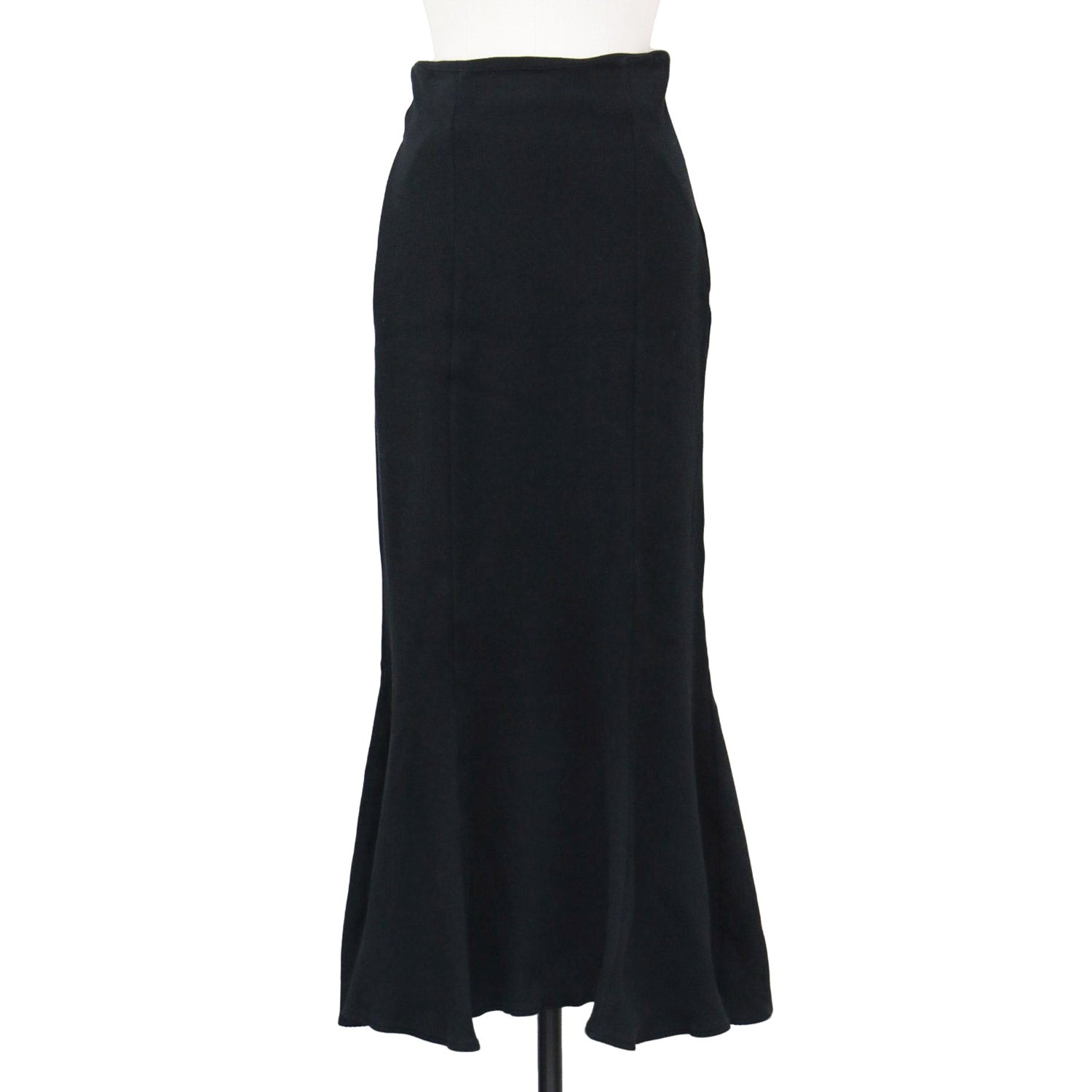 TSURU by Mariko Oikawa ツルバイマリコオイカワ スカート ブラック 黒 サイズ:FREE / コットン ジャージ ロング マーメイド スカート / リブ カットソー素材 マキシ丈 / 日本製 / ボトムス【レディース】【中古】【K4384】 TSURU by Mariko Oikawa (ツルバイマリコオイカワ) コットン ジャージ