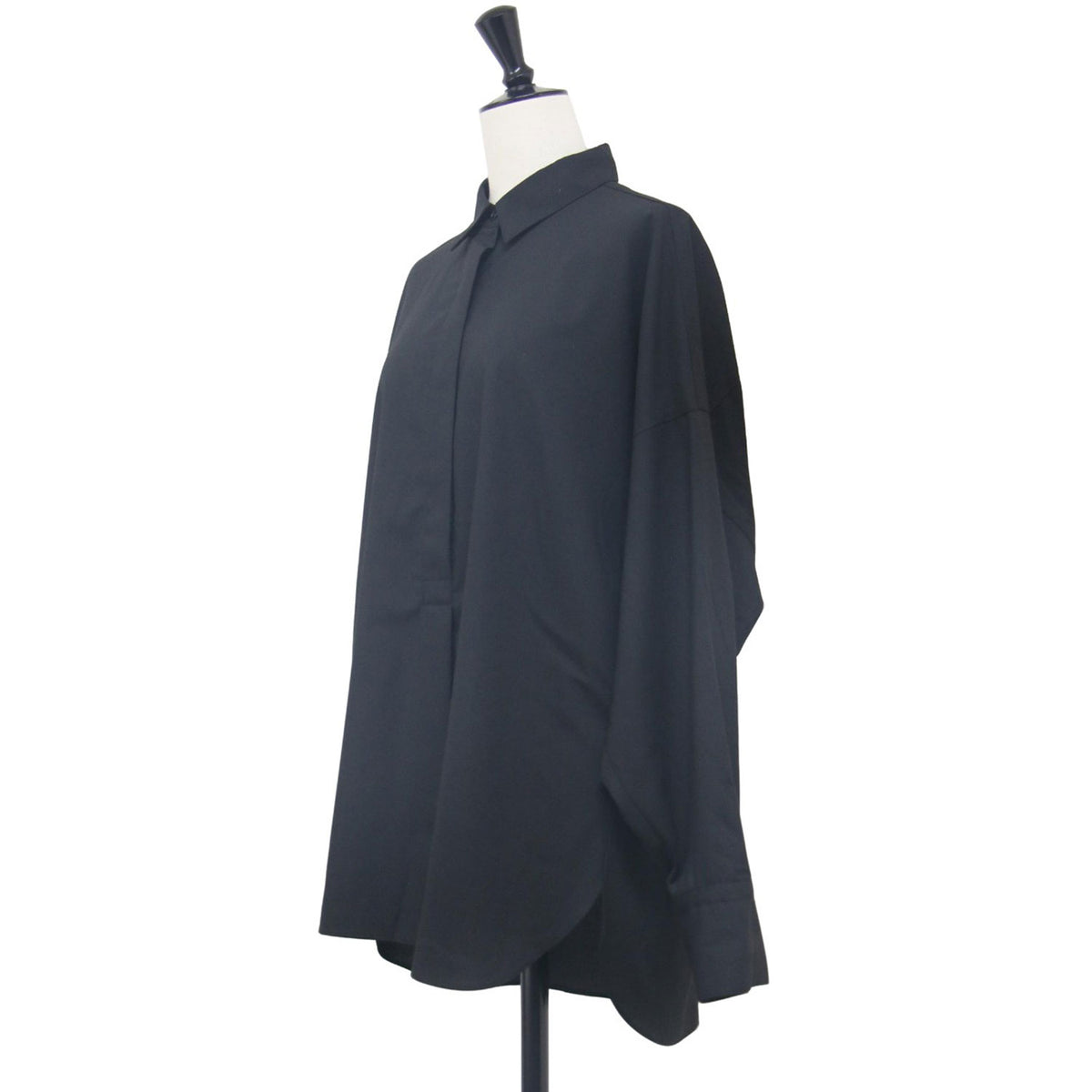 24春夏 ストレッチ スキッパー シャツ / 長袖 サイドスリット レーヨン