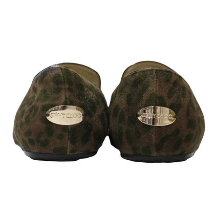 スエード レオパード スリッポン / ローファー フラット ヒョウ柄 ロゴ