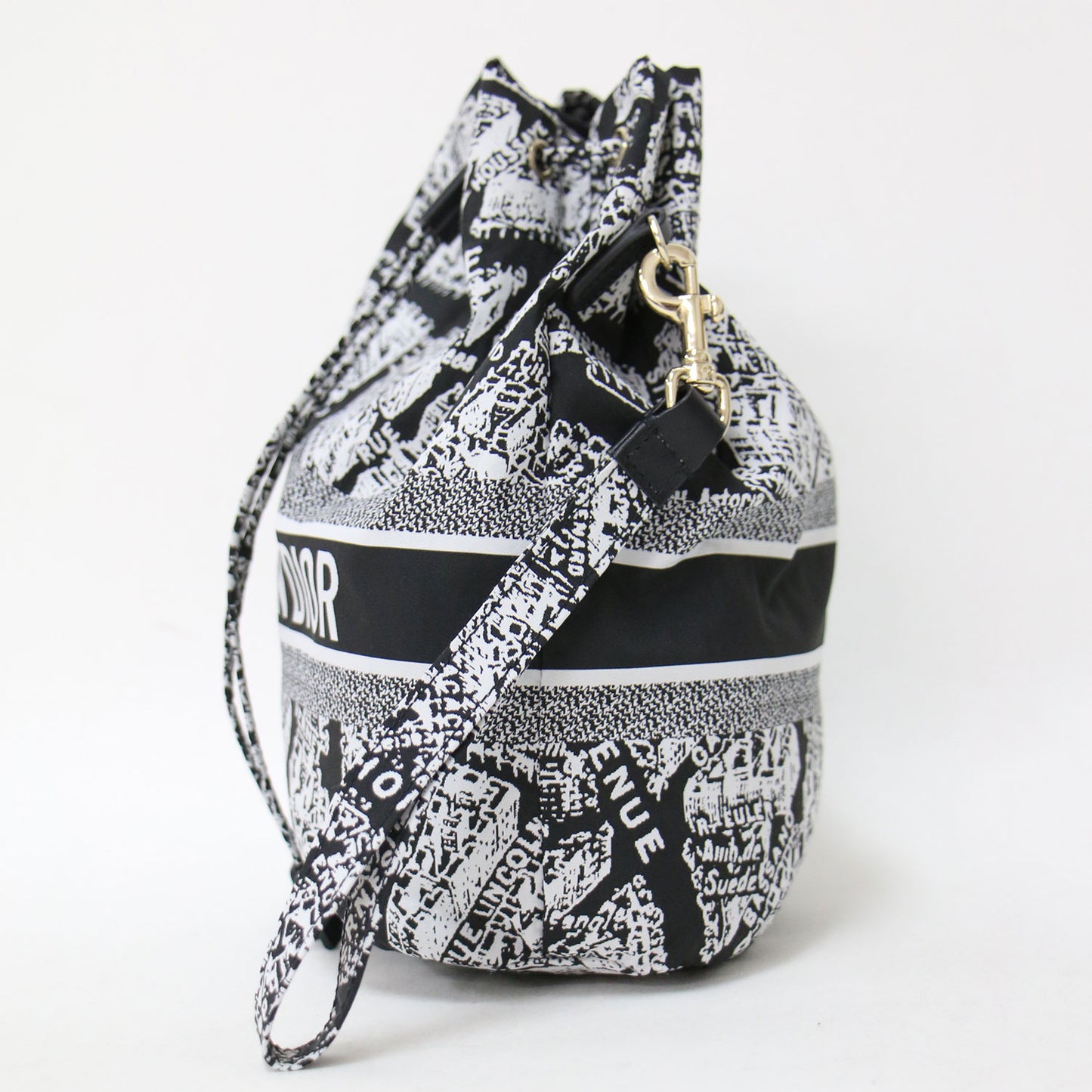 プラン ドゥ パリ トラベル ポーチ / 巾着型 ストラップ付 ロゴ ジャガード