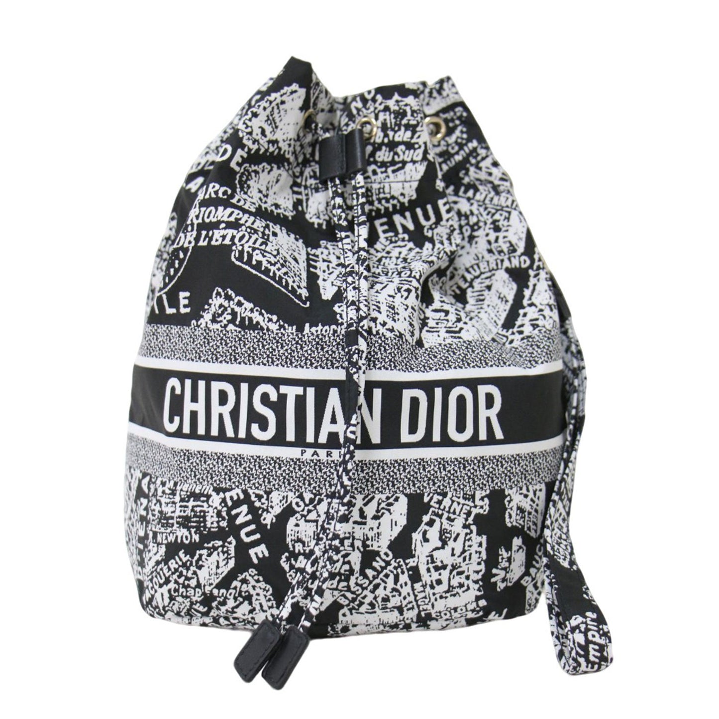 プラン ドゥ パリ トラベル ポーチ / 巾着型 ストラップ付 ロゴ ジャガード