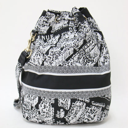 プラン ドゥ パリ トラベル ポーチ / 巾着型 ストラップ付 ロゴ ジャガード