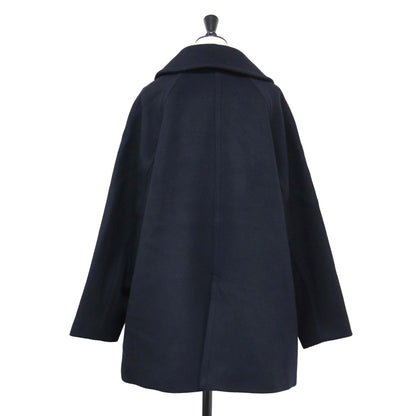 Primary Navy Label ウール メルトン ピーコート / ミドル丈 ラグランスリーブ オーバーサイズ