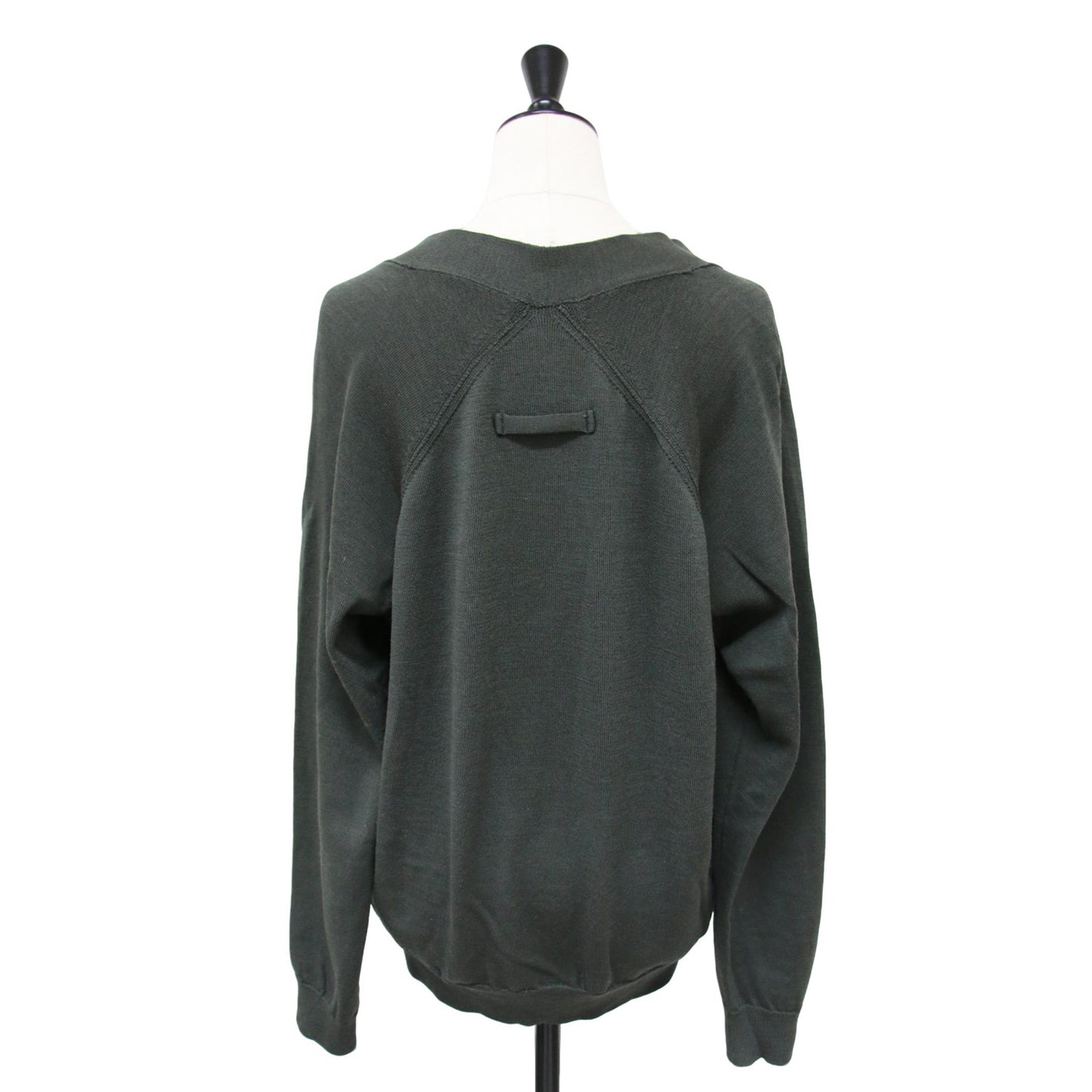 Primary NavyLabel Vネック ショート カーディガン / 長袖 ニット ウォッシャブル ウール