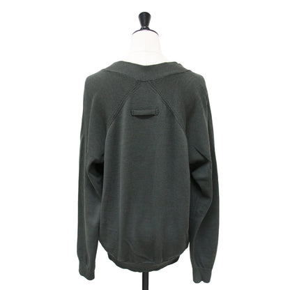 Primary NavyLabel Vネック ショート カーディガン / 長袖 ニット ウォッシャブル ウール