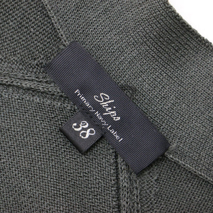 Primary NavyLabel Vネック ショート カーディガン / 長袖 ニット ウォッシャブル ウール