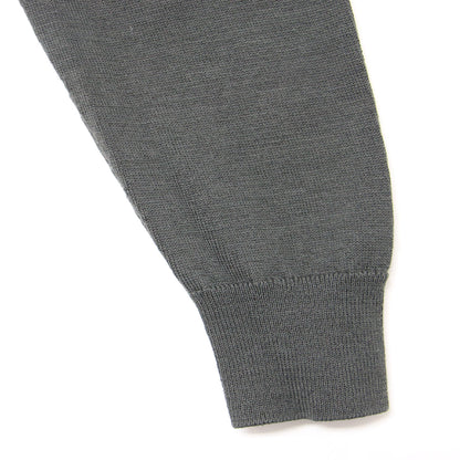 Primary NavyLabel Vネック ショート カーディガン / 長袖 ニット ウォッシャブル ウール