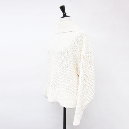 モール カットア ウト ハイネック ニット / 長袖 プルオーバー ワイド