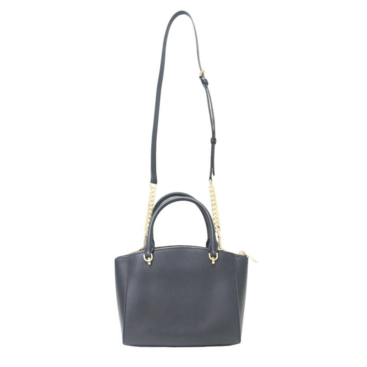 2WAY レザー ハンドバッグ / ショルダーバッグ チェーンショルダー ロゴ ゴールド金具