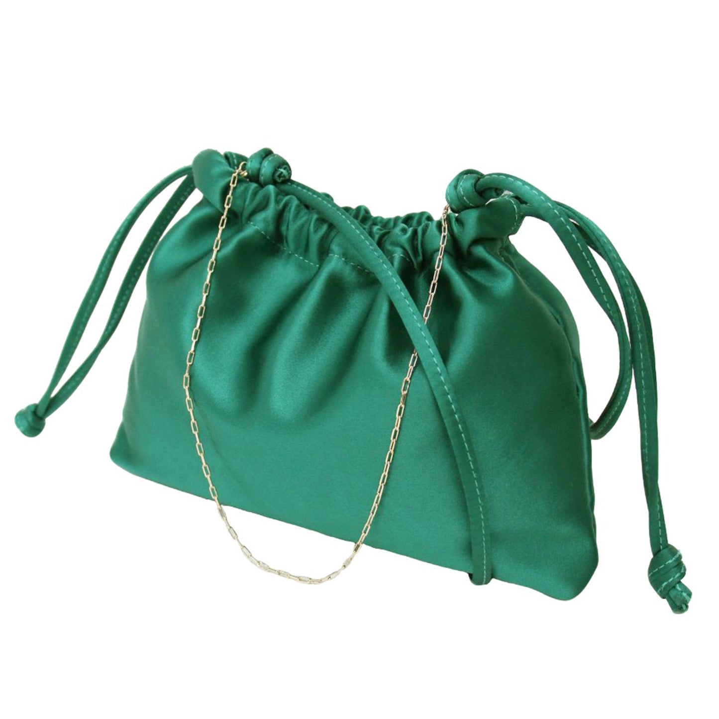 25春夏 サテン ミニ ポーチ / SATIN MINI POUCH ショルダーバッグ 巾着型 肩掛け 斜め掛け チェーン