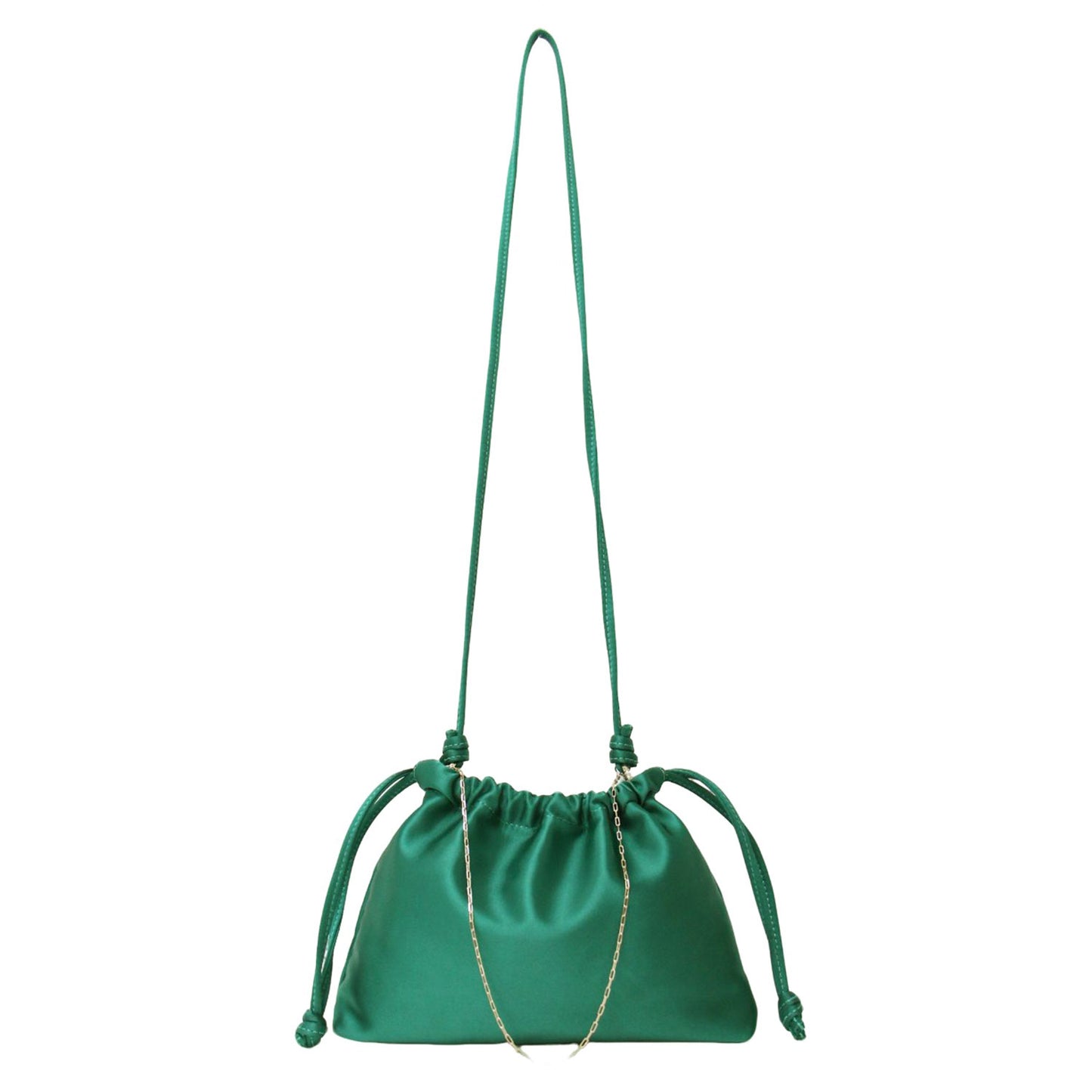 25春夏 サテン ミニ ポーチ / SATIN MINI POUCH ショルダーバッグ 巾着型 肩掛け 斜め掛け チェーン