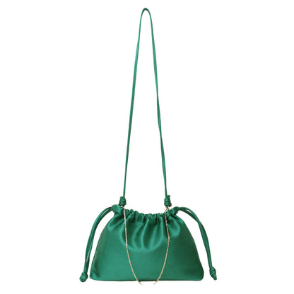 25春夏 サテン ミニ ポーチ / SATIN MINI POUCH ショルダーバッグ 巾着型 肩掛け 斜め掛け チェーン