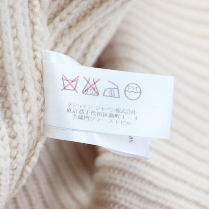 カシミヤ ロング プルオーバー ニット / チュニック丈 長袖 ラウンドネック オーバーサイズ ミドルゲージ