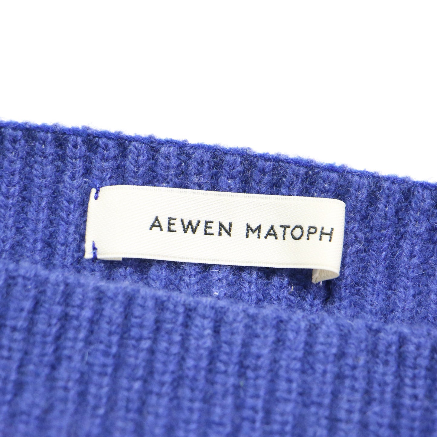 ウール アゼ ショート プルオーバー ニット / 長袖 ボートネック ボリュームスリーブ