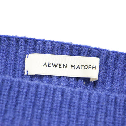 ウール アゼ ショート プルオーバー ニット / 長袖 ボートネック ボリュームスリーブ