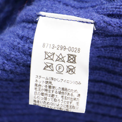 ウール アゼ ショート プルオーバー ニット / 長袖 ボートネック ボリュームスリーブ